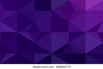 Dark Purple, Pink vector polygonal illustration, which consist of triangles. Triangular pattern for your business design. Geometric background in Origami style with gradient. 