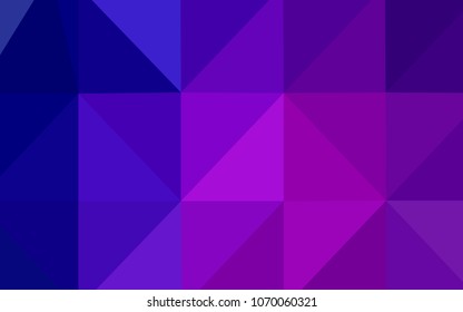 Dark Purple, Pink vector polygonal template. Creative illustration in halftone style with gradient. A new texture for your design.