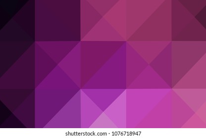 Dark Purple, Pink vector polygonal template. Triangular geometric sample with gradient.  That new template can be used for your brand book.