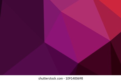 Dark Purple, Pink vector polygonal template. Colorful abstract illustration with triangles. Best triangular design for your business.