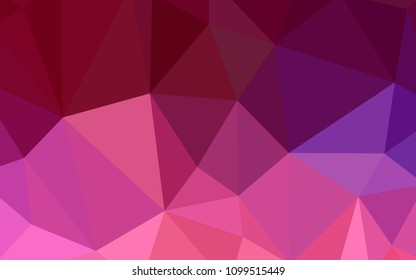 Dark Purple, Pink vector polygonal template. Shining colorful illustration with triangles. A new texture for your web site.