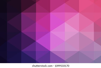 Dark Purple, Pink vector polygonal background. Glitter abstract illustration with an elegant design. Textured pattern can be used for background.
