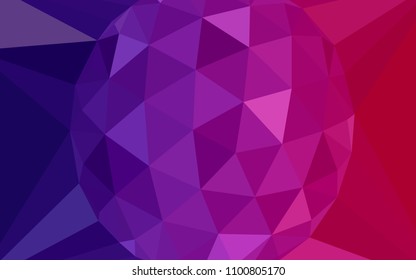 Dark Purple, Pink vector polygonal background with a diamond. Illustration in halftone style with triangles. Brand new design for your business.
