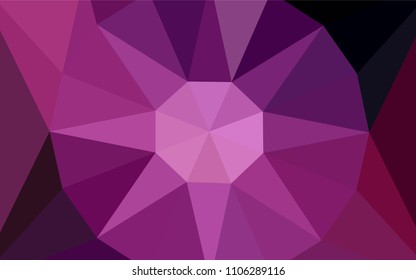 Dark Purple, Pink vector polygonal pattern with a diamond. Illustration in Origami style with gradient.  Textured pattern for your backgrounds.