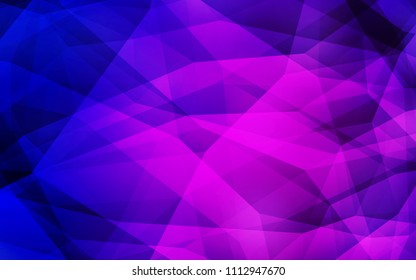 Dark Purple, Pink vector polygonal pattern. A completely new color illustration in a polygonal style. New template for your brand book.