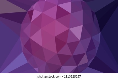 Dark Purple, Pink vector polygonal background with a diamond. Shining colorful illustration with triangles. Polygonal design for your web site.
