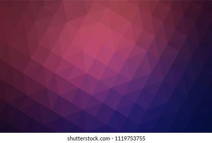 Dark Purple, Pink vector polygonal background. Shining polygonal illustration, which consist of triangles. Brand new style for your business design.