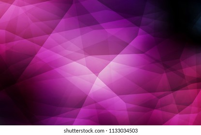 Dark Purple, Pink vector polygonal template. Triangular geometric sample with gradient.  Best triangular design for your business.
