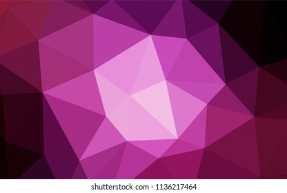 Dark Purple, Pink vector polygonal background. Geometric illustration in Origami style with gradient.  Brand new style for your business design.