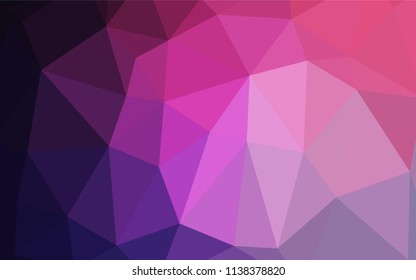 Dark Purple, Pink vector polygonal pattern. Creative illustration in halftone style with gradient. Triangular pattern for your business design.