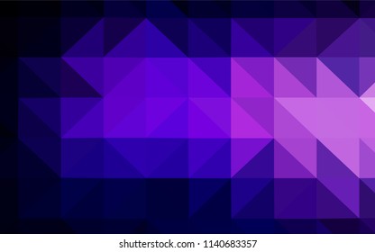 Dark Purple, Pink vector polygonal template. Shining polygonal illustration, which consist of triangles. Triangular pattern for your design.