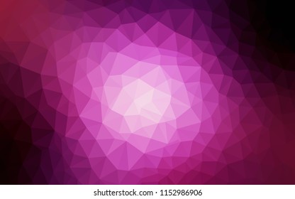 Dark Purple, Pink vector polygonal template. Modern abstract illustration with triangles. Completely new template for your banner.