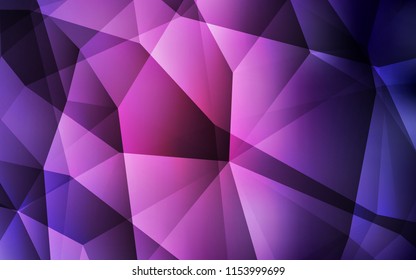 Dark Purple, Pink vector polygonal template. Geometric illustration in Origami style with gradient.  Best triangular design for your business.
