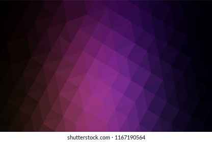 Dark Purple, Pink vector polygonal background. Colorful illustration in polygonal style with gradient. A completely new design for your leaflet.