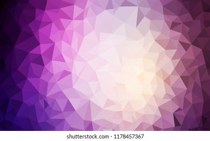 Dark Purple, Pink vector polygonal pattern. Shining polygonal illustration, which consist of triangles. New template for your brand book.