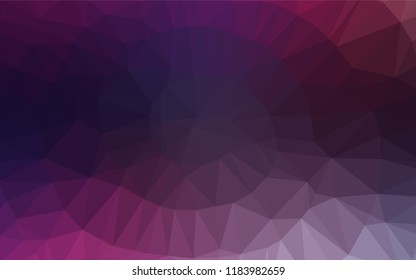 Dark Purple, Pink vector polygonal template. Creative illustration in halftone style with gradient. The textured pattern can be used for background.