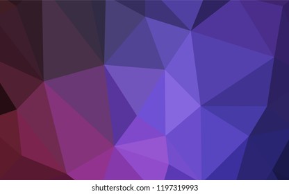 Dark Purple, Pink vector polygonal pattern. Shining colorful illustration with triangles. Polygonal design for your web site.