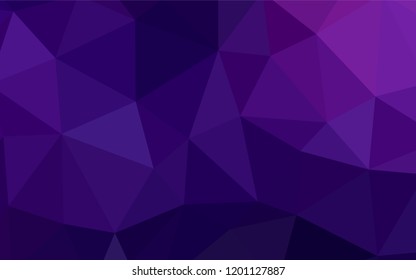 Dark Purple, Pink vector polygonal pattern. Glitter abstract illustration with an elegant triangles. New template for your brand book.