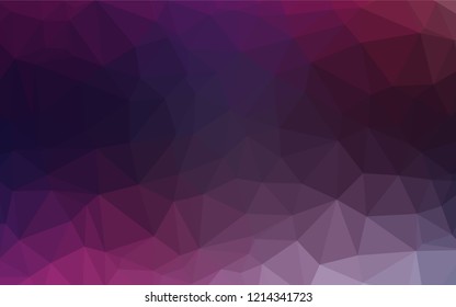 Dark Purple, Pink vector polygonal background. Glitter abstract illustration with an elegant design. The completely new template can be used for your brand book.