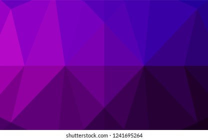 Dark Purple, Pink vector polygonal template. An elegant bright illustration with gradient. The textured pattern can be used for background.