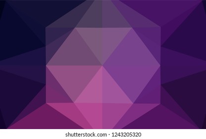 Dark Purple, Pink vector polygonal pattern. A sample with polygonal shapes. Triangular pattern for your business design.