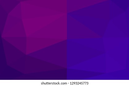 Dark Purple, Pink vector polygonal pattern. Triangular geometric sample with gradient.  Template for a cell phone background.