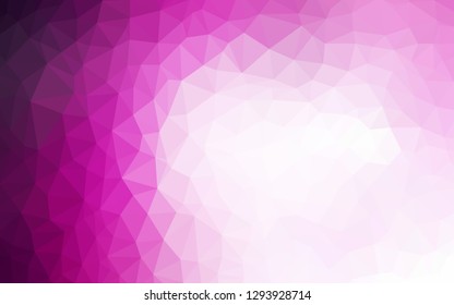 Dark Purple, Pink vector polygonal pattern. Shining colorful illustration with triangles. Best triangular design for your business.