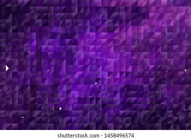 Dark Purple, Pink vector polygonal template. Creative illustration in halftone style with triangles. New template for your brand book.