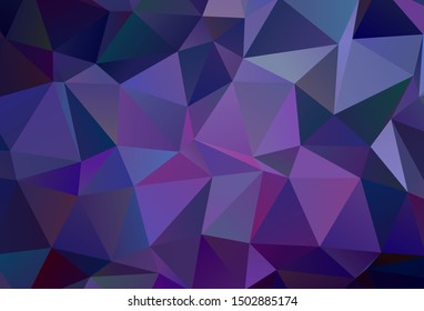Dark Purple, Pink vector polygonal background. Colorful illustration in abstract style with triangles. Triangular pattern for your design.