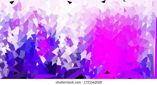 Patrón poligonal vector púrpura oscuro y rosado. Ilustración abstracta colorida con triángulos degradados. Fondo para teléfonos móviles.
