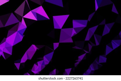Mapa poligonal de vector rosado oscuro púrpura. Una ilustración de color completamente nueva en un estilo vago. Patrón texturizado para el fondo.