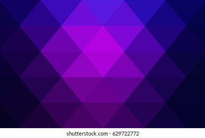 Dark purple, pink vector polygonal illustration, which consist of triangles. Triangular pattern for your business design. Geometric background in Origami style with gradient. 