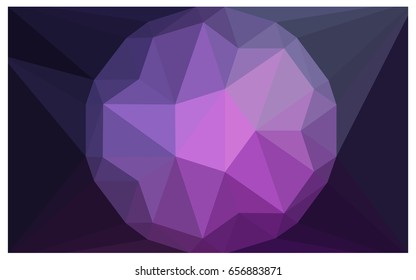 Dark Purple, Pink vector polygonal illustration, which consist of triangles with a gemstone in center. Triangular design of a huge diamond for your business. Creative geometric background of gems.