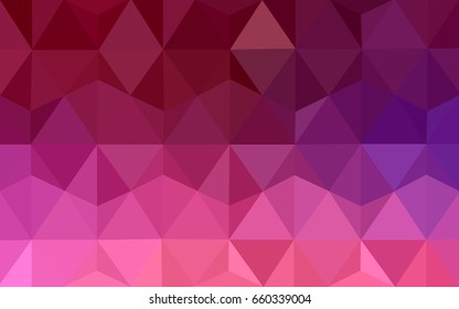 Dark Purple, Pink vector polygonal illustration, which consist of triangles. Triangular pattern for your business design. Geometric background in Origami style with gradient. 