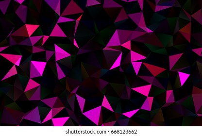 Dark Purple, Pink vector polygonal background. Shining illustration, which consist of triangles. The elegant pattern can be used as part of a brand book.
