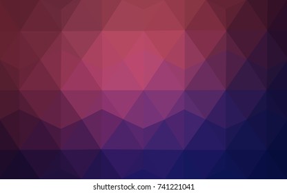 Dark Purple, Pink vector polygonal illustration, which consist of triangles. Triangular pattern for your business design. Geometric background in Origami style with gradient. 