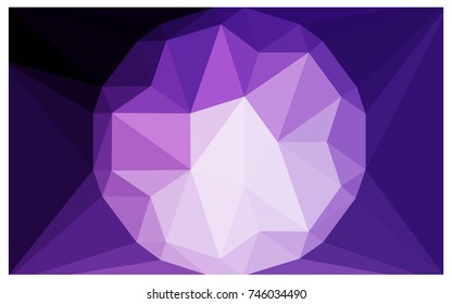 Dark Purple, Pink vector polygonal illustration, which consist of triangles with a gemstone in center. Triangular design of a huge diamond for your business. Creative geometric background of gems.