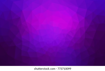 Dark Purple, Pink vector polygonal illustration, which consist of triangles. Triangular pattern for your business design. Geometric background in Origami style with gradient. 