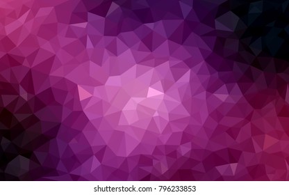 Dark Purple, Pink vector polygonal illustration, which consist of triangles. Triangular design for your business. Creative geometric background in Origami style with gradient