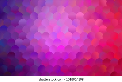 Dark Purple, Pink vector red pattern of geometric circles, shapes. Colorful mosaic banner. Geometric background with colored disks.