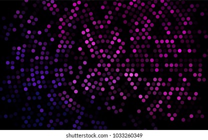 Dark Purple, Pink vector red pattern of geometric circles, shapes. Colorful mosaic banner. Geometric background with colored disks.