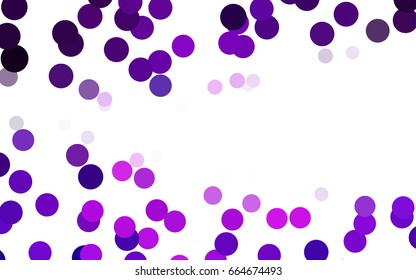 Dark Purple, Pink vector red banner with set of circles, dots. Donuts Background. Creative Design Template. Technological halftone illustration.