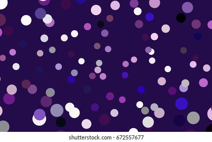 Dark Purple, Pink vector red banner with set of circles, dots. Donuts Background. Creative Design Template. Technological halftone illustration.