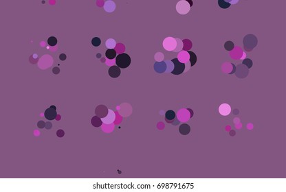 Dark Purple, Pink vector red pattern of geometric circles, shapes. Colorful mosaic banner. Geometric background with colored disks.