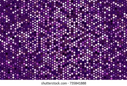 Dark Purple, Pink vector red banner with set of circles, dots. Donuts Background. Creative Design Template. Technological halftone illustration.