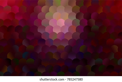 Dark Purple, Pink vector red banner with set of circles, dots. Donuts Background. Creative Design Template. Technological halftone illustration.
