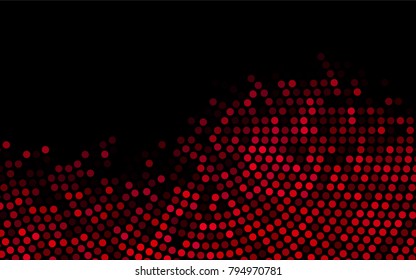 Dark Purple, Pink vector red pattern of geometric circles, shapes. Colorful mosaic banner. Geometric background with colored disks.