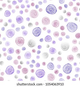 Dark Purple, Pink vector seamless natural abstract background. An elegant bright illustration with flowers in Natural style. Doodle design can be used for your web site.
