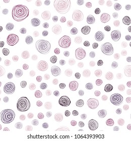 Dark Purple, Pink vector seamless doodle bright background. Modern geometrical abstract illustration with flowers. Hand painted design for web, leaflet, textile.