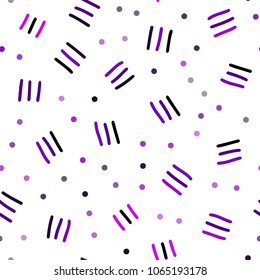 Dark Purple, Pink vector seamless pattern with abstract lines. Decorative abstract design of repeating lines, circles. Trendy design for wallpaper, fabric makers.